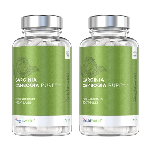 Garcinia Cambogia Pure  - Pure Garcinia Cambogia Piller - 2x60 Kapsler - 1000mg - Appetitnedsættende - 100 % Naturligt Garcinia Ekstrakt - Vegansk