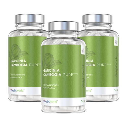 Garcinia Cambogia Pure  - Pure Garcinia Cambogia Piller - 3x60 Kapsler - 1000mg - Appetitnedsættende - 100 % Naturligt Garcinia Ekstrakt - Vegansk