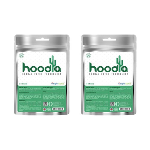 Hoodia Slankeplaster - 30 Plastre - Med Naturligt Hoodia Ekstrakt - Holder i 24 Timer - Indeholder Garcinia Cambogia - Perfekt Til Vægtkontrol