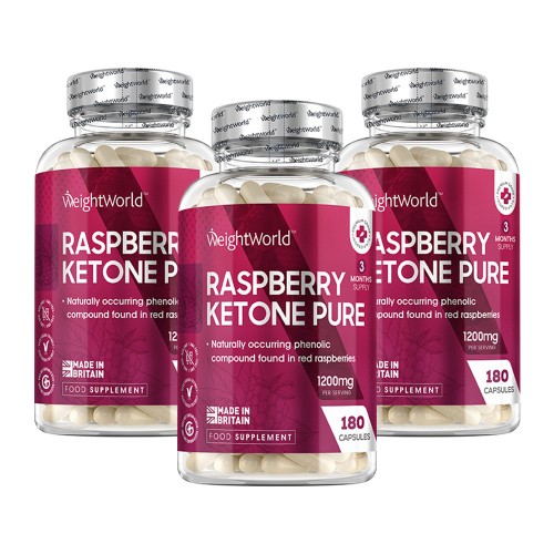 Raspberry Ketone Pure - Hindbærketon - 90 Kapsler - 1200mg Pr Servering - Fedtforbrænding Piller Til Vægtstyring - Keto Diæt - Vegetarisk & Vegansk